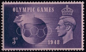 Sello conmemorativo de los Juegos Olímpicos de Londres 1948 de English School