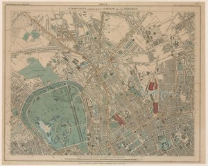 Mapa de la biblioteca de Stanford de Londres y sus suburbios