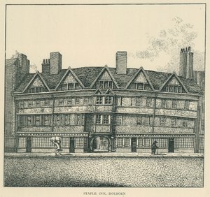 Staple Inn, Holborn (litografía) de English School