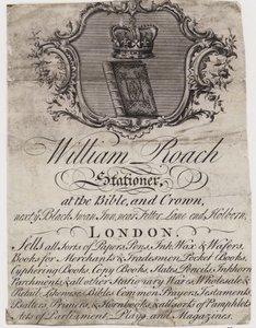Tarjeta comercial de papelería, William Roach de English School