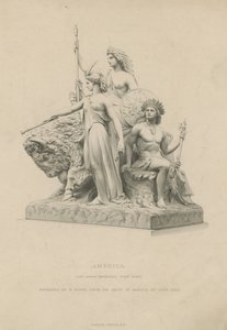 Estatua que representa América que adorna el Albert Memorial