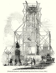 Estatua de Carlos I, con la construcción de la Columna Nelson de English School