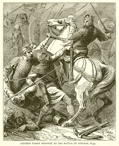 Esteban tomado Prisionero en la Batalla de Lincoln, 1139 de English School