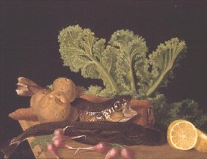 Bodegón de verduras y pescado