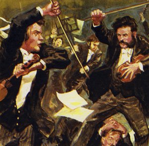 Strauss conoció a otros tres violinistas, pero se pelearon en un concierto de English School