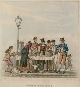 Desayuno en la calle; caricatura de English School
