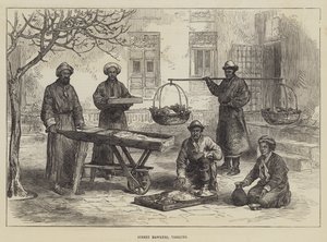 Vendedores Ambulantes, Yarkund (grabado)
