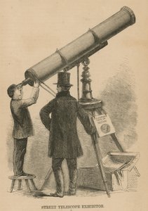 Exhibidor de telescopios en la calle de English School