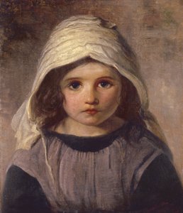 Estudio de una niña con un sombrero, 1890 de English School