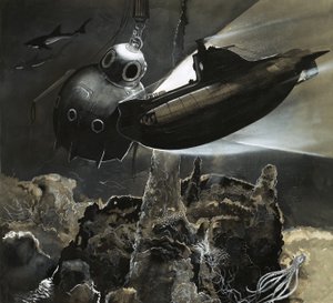 Submarino embistiendo una batisfera