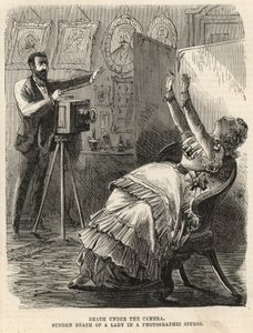 Muerte súbita de una dama en un estudio fotográfico (grabado)