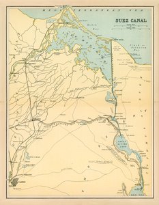Canal de Suez (litografía en color) de English School