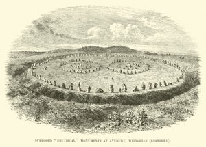 Supuestos monumentos druidas en Avebury, Wiltshire, restaurados