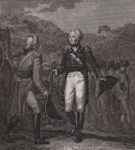 Rendición del ejército del General Burgoyne en Saratoga, 1777 de English School