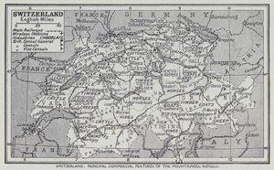 Suiza, Principales características comerciales de la República montañosa (litografía)