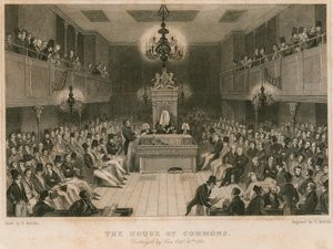 La Cámara de los Comunes, destruida por el fuego, 16 de octubre de 1834 de English School