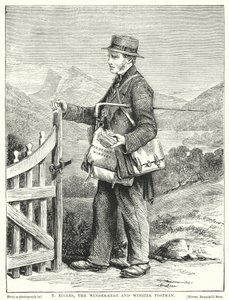 T Eccles, el cartero de Windermere y Winster (grabado) de English School
