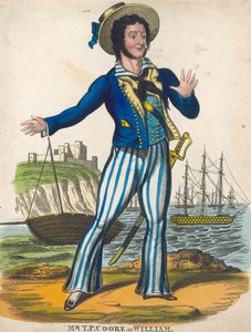 T P Cooke como el héroe marinero de Black Eyed Susan de English School