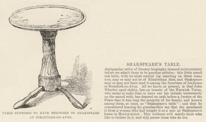Mesa que se supone perteneció a Shakespeare en Stratford-on-Avon de English School