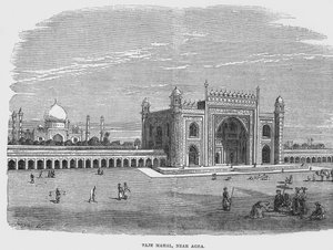 Taj Mahal, cerca de Agra (grabado) de English School