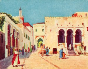 Tánger, Palacio de Justicia (litografía en color) de English School