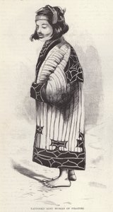 Mujer Ainu tatuada de Piratori, Japón de English School