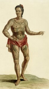 Guerrero hawaiano tatuado, 1824