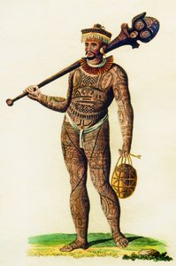 Hombre tatuado de las islas Marquesas, 1843