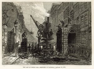 Temple Bar, Londres. Demolición, 12 de enero de 1878