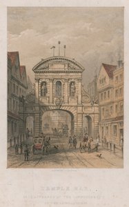 Temple Bar como apareció a comienzos del siglo XVIII de English School