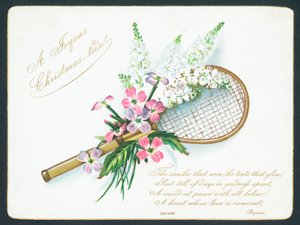 Raqueta de tenis y flores