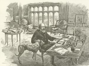 Tennyson en su biblioteca