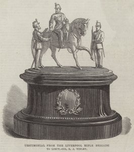 Testimonial de la Brigada de Fusileros de Liverpool al Teniente Coronel R J Tinley de English School