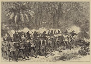 Los 42º Highlanders en el frente (grabado) de English School