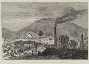 La mina de Abercarne, Monmouthshire, donde ocurrió la explosión (grabado) de English School