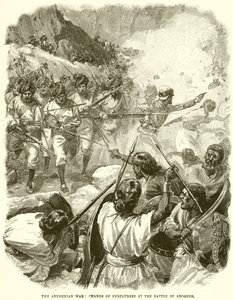 La Guerra Abisinia: Carga de los Punjaubees en la Batalla de Aroqhee