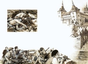 La torre noreste del Alcázar cae