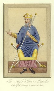 El monarca anglosajón del siglo VIII en hábito de estado