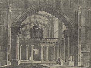 La antecapilla, 1816 (grabado) de English School