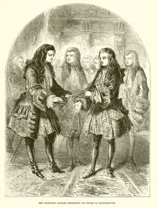 El archiduque Carlos presentando su espada a Marlborough de English School