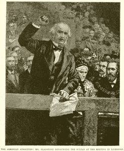 Las Atrocidades Armenias: El Sr. Gladstone Denunciando al Sultán en la Reunión en Liverpool de English School