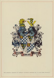 Los escudos de armas de Edward Chaddock Lowndes, Esquire de Castle Combe, Chippenham (litografía en color)