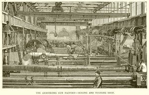 La fábrica de armas Armstrong, taller de perforación y torneado
