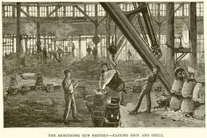 La fábrica de armas Armstrong, fundición de balas y proyectiles de English School