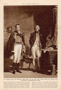 El Ejército y la Armada: Una entrevista entre Arthur Wellesley (1769-1852) Duque de Wellington y Lord Horatio Nelson (1758-1805) de The London Illustrated News, 12 de julio de 1941 de English School
