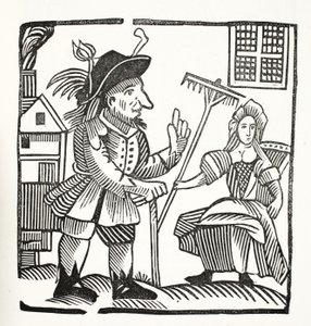 El enjuiciamiento y acusación de Sir John Barleycorn, Knt., ilustración de Chap-books del siglo XVIII de John Ashton, pub. 1882