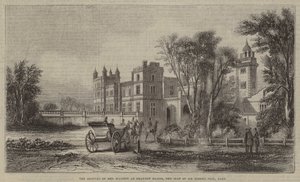 La llegada de Su Majestad a Drayton Manor, la residencia de Sir Robert Peel, Baronet de English School