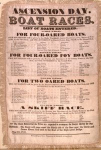 Programa de la carrera de botes del Día de la Ascensión, 6 de mayo de 1850 de English School