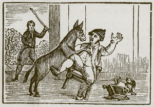 El asno y el perrito (grabado) de English School