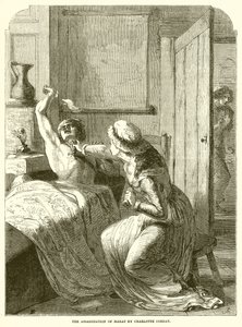 El asesinato de Marat por Charlotte Corday de English School
